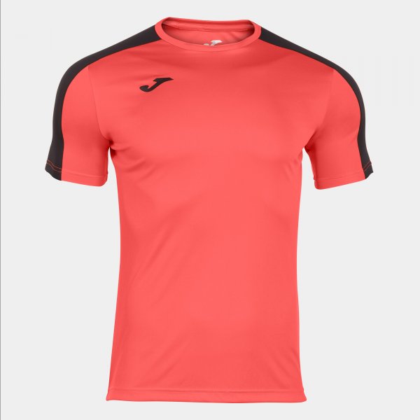 Academy rövid ujjú póló fluor korall-fekete